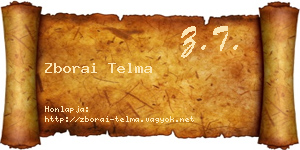 Zborai Telma névjegykártya